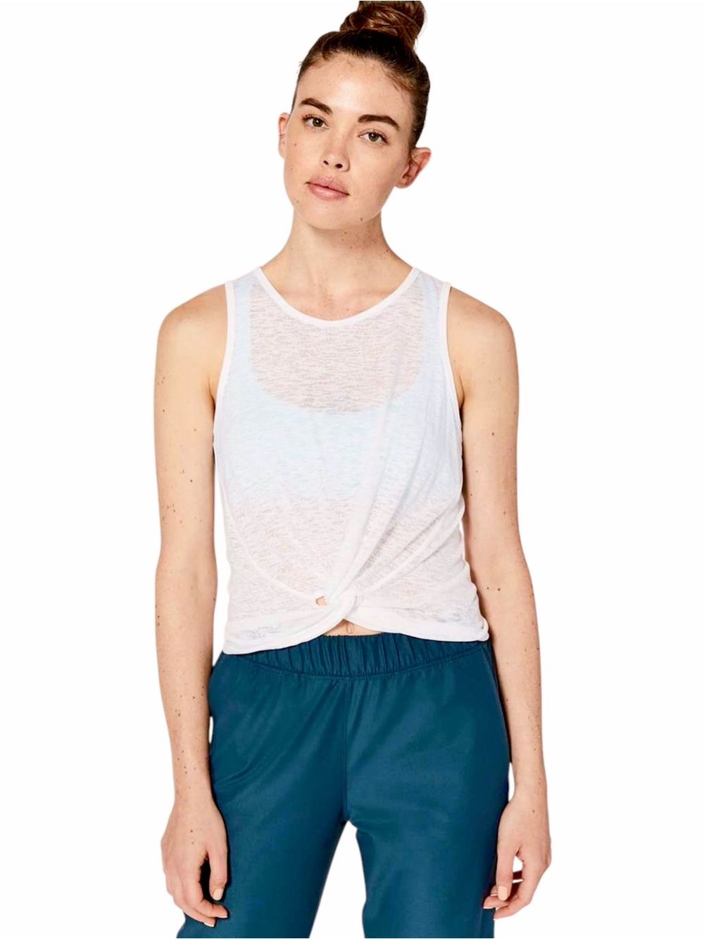 Lululemon – Breeze Through Twist Tank – Twist Front Cropped Tank White – Sz. 8